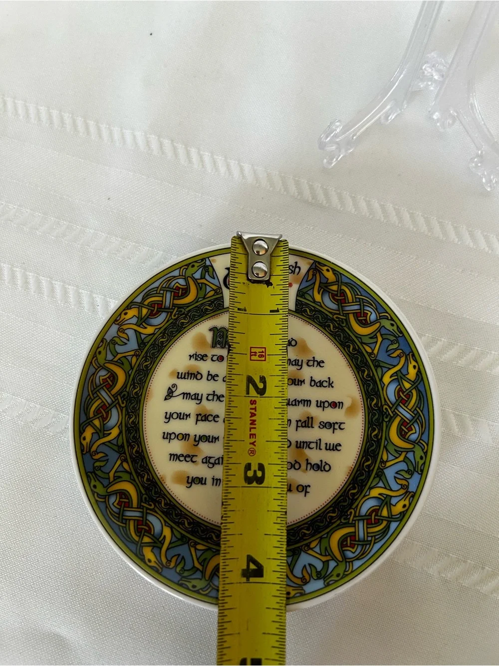 In Box Clara Bone China Irish Blessing Wall Plate Celtic Knot Home Wall Decor